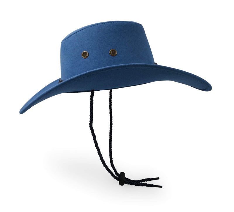 UltraKey Cowboy Hat, Sun Hat Faux Felt Leather Suede Travel Cap Western Hat Outdoor Sun Protect Nayv Navy - Image 4
